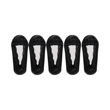 Imagem de Meias Invisíveis De Renda Femininas Para O Verão, 5 Pares, Antiderrapa
