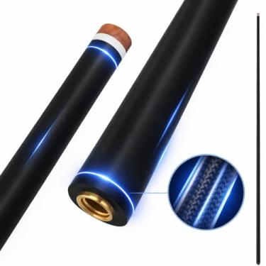 Imagem de Eixo de taco de piscina de fibra de carbono - 11,8 mm/12,4 mm/12,8 mm eixo de vara de piscina de baixa deflexão com ponta de carbono puro de 3 mm e virola preta/branca - Eixo de substituição