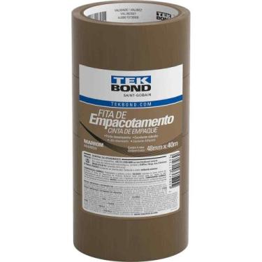 Imagem de Fita Adesiva, 48 mm x 40 m, Marrom, Embalagem com 4 Rolos, 66254430969