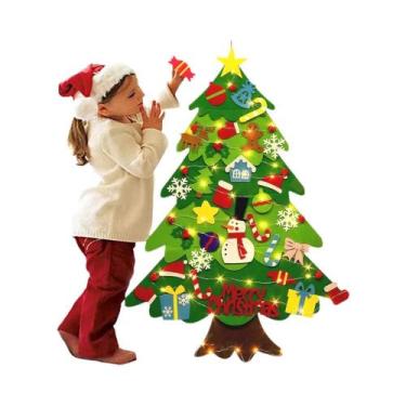 Imagem de Decoração De Árvore De Natal Em Feltro DIY Para Crianças, Enfeites De 