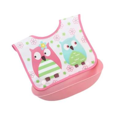 Imagem de Babador Impermeável Para Bebê Com Bolso 3D Removível Para Alimentos, B