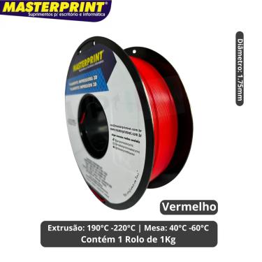 Imagem de Filamento 3D - PLA Vermelho - Rolo 1KG (1.75mm)
