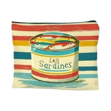 Imagem de Bolsa De Ombro Estética E Durável Com Estampa De Sardinhas, Para Praia