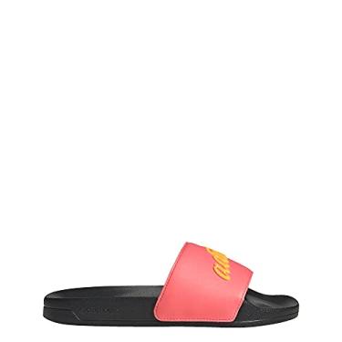 Imagem de adidas Sandália feminina Adilette Shower Slide, Vermelho/laranja flash/preto, 11