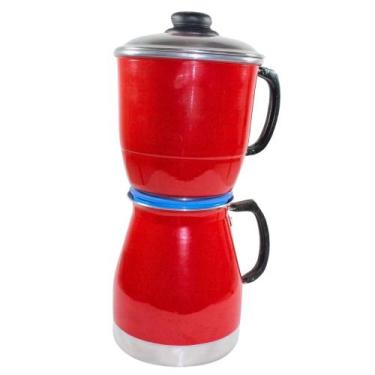 Imagem de Cafeteira Italiana Aluminio Extra Forte Moka Manual Vermelha - 4Kitche