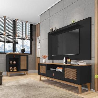 Imagem de Conjunto Sala Rack e Painel Esmeralda com Aparador Rubi - Loja DoceLar