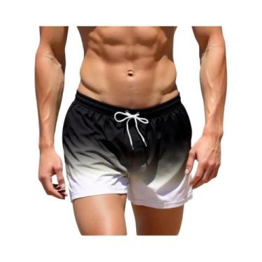 Imagem de Calções De Banho Masculinos De Secagem Rápida E Respiráveis Com Cordão