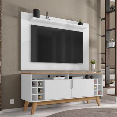 Imagem de Conjunto Sala Rack Wine 135 Painel Safira Pés Madeira Maciça - Loja Do