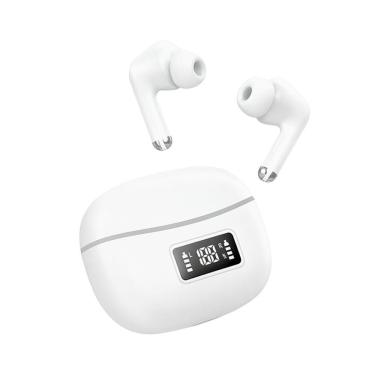 Imagem de Fone De Ouvido Bluetooth Airpods T-206 Com Tela Led E Estojo Recarregável Usb Branco