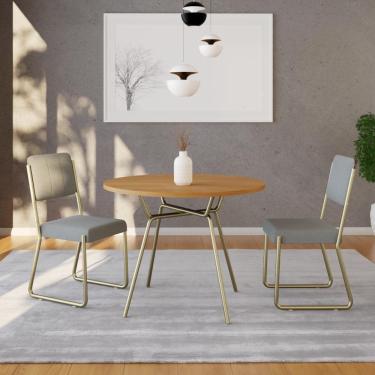 Imagem de Mesa De Jantar Redonda Soho 90cm Nogueira - Est.champ