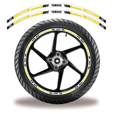 Imagem de Adesivo Refletivo Friso Roda Moto Yamaha Amarelo Amarelo Preto