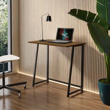 Imagem de Escrivaninha Mesa Dobravel Office E Estudo Jade Klm Store Imbuia- Preto