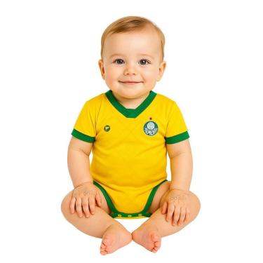 Imagem de Body Bebê Palmeiras Verde e Amarelo Torcida Baby Oficial