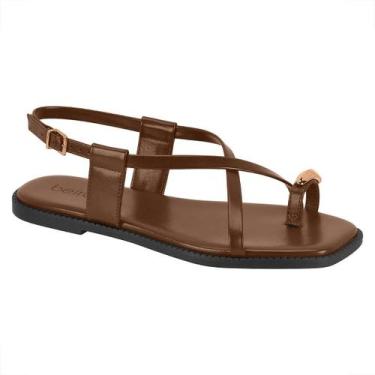 Imagem de Sandália Feminina Beira Rio Anél Palmilha Conforto 8571100, 37, Conhaq