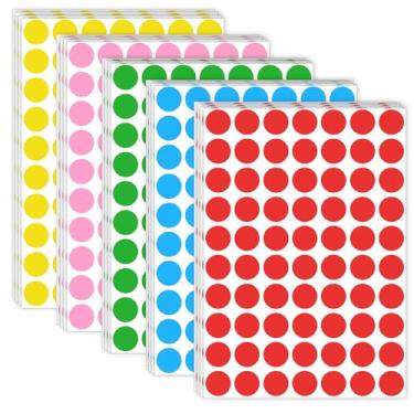 Imagem de Adesivos de ponto 1400 peças adesivos circulares fluorescentes 3/10.2 cm etiquetas de codificação de cores redondas etiquetas de preço de garagem etiquetas adesivas adesivos circulares adesivos para
