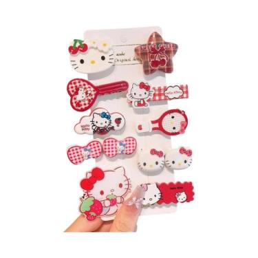 Imagem de Clipe De Cabelo Fofo Hello Kitty Para Meninas, 10 Peças, Acessórios De