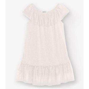 Imagem de Vestido Tule Shine e Cotton Leve Trick Nick Bege, 6, Bege