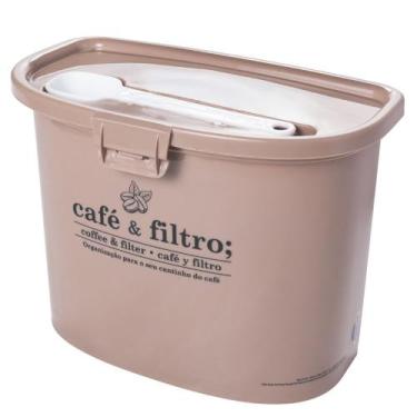 Imagem de Porta mantimentos para café com porta filtro e colher dosadora bege Pl