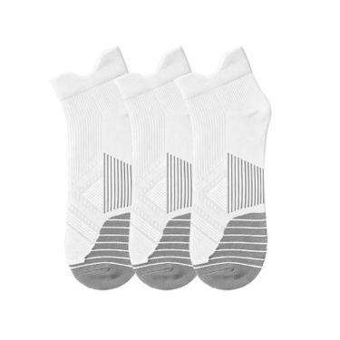 Imagem de Kit 3 Meias AF Esportiva de Corrida Poliamida Fina Com Compressão Cano