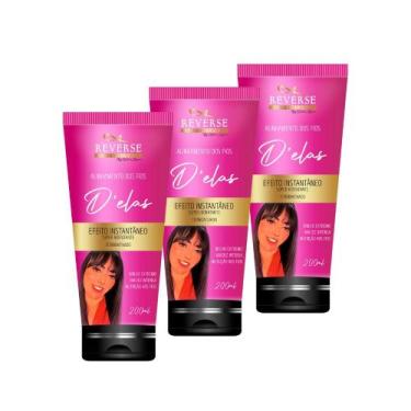 Imagem de Kit Progressiva Alinhamento Delas Liso Salão Compre 3 Leve 5 - Reverse