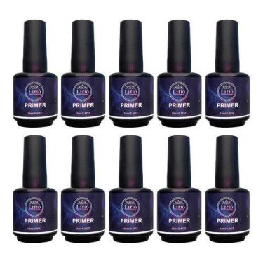Imagem de Kit 10 Primer Lirió Unhas Porcelana Gel Acrigel Fibra Led Uv - oem