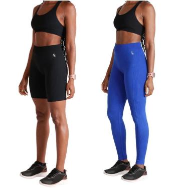 Imagem de Kit Lupo Sport Academia Legging Max + Bermuda Cós Alto-Feminino