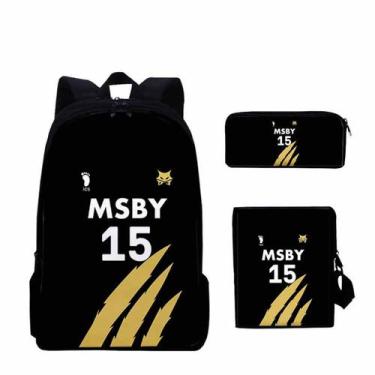 Imagem de Conjunto de mochilas Haikyuus MSBY 15 Cartoon Kids School Nylon - Yiwe