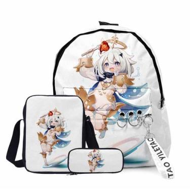 Imagem de Conjunto de mochilas Genshins Impacts Paimons Cartoon Kids School - Yi