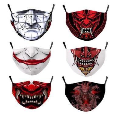 Imagem de Máscara facial de Halloween, 6 peças, impressão digital com filtro ins
