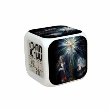 Imagem de Despertador Deaths Notes Square LED digital com luz de fundo - Yiweisa