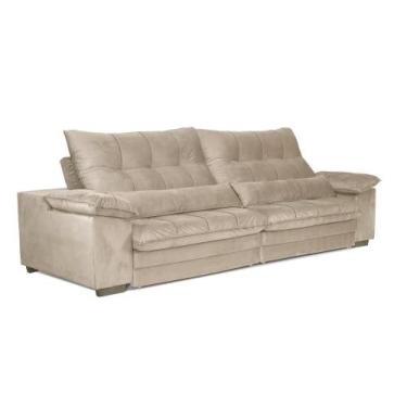 Imagem de Sofá Retrátil Reclinável 2,90m com Molas e Espuma D33 Biondi Veludocri