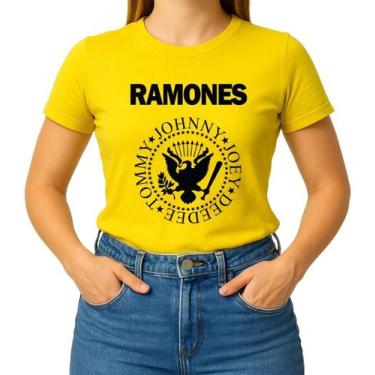Imagem de Camiseta Camisa Adulto Feminina Masculina Algodão Banda de Rock Ramone