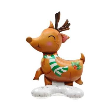 Imagem de Decoração De Árvore De Natal Grande Com Papai Noel, Pinguim, Cervo E B