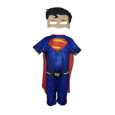 Imagem de Fantasia Roupa Infantil Super Homem Com Máscara - Fashion Style Infini
