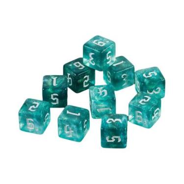 Imagem de Dado Poliedro D6 Colorido Com Glitter, Acrílico De 6 Lados Para RPG, E