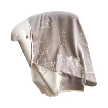 Imagem de Cachecol Feminino De Inverno Em Cashmere Com Estampa De Gato, Poncho Q