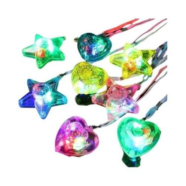 Imagem de Colar Infantil Com Formato De Coração E Estrela Piscante Com LED Para 