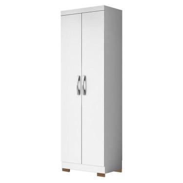 Imagem de Armário Multiuso 2 Portas New 2000192 Branco Tx Com Pés Bronze - Aramóveis