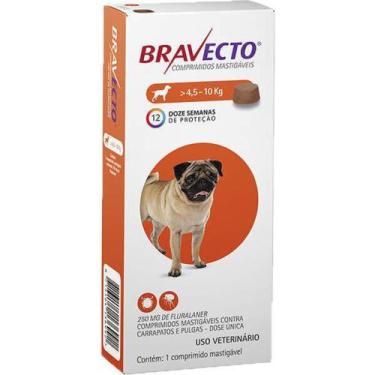 Imagem de Bravecto para Cães de 4,5 a 10kg - 250mg - MSD