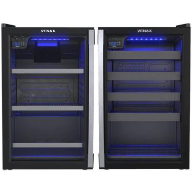Imagem de Conjunto Venax Cervejeira Blue E Adega Piubella preto fosco Porta Invertida 127V