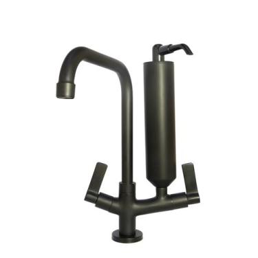 Imagem de Torneira Filtro Mesa Cozinha e Copo 100% Metal Black Preto - MR BANHO