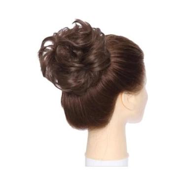 Imagem de Aplique De Cabelo Rabo De Cavalo Sintético Elástico Preto, Castanho E 