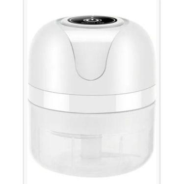 Imagem de Mini Processador Alimento Triturador Alho Elétrico Usb 250ml Cor Branc
