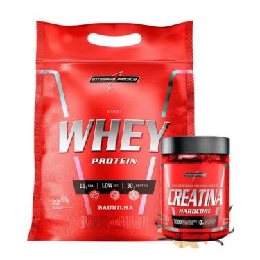 Imagem de Kit Nutri Whey Protein 900g e Creatina 60 Caps Integralmédica, Baunilh