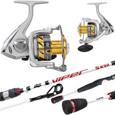 Imagem de Kit Pesca Pesqueiro Molinete Ragnar 5 Rolamentos Vara Viper Cabo Bi Pa