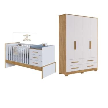 Imagem de Quarto Bebê Completo Berço Multifuncional Beni Charlo