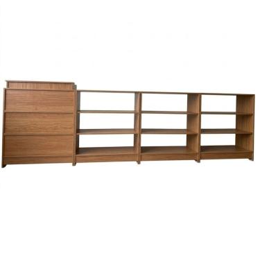 Imagem de Balcão Caixa + 3 Expositores Lojas E Comércios Amadeirado - Suprema Móveis