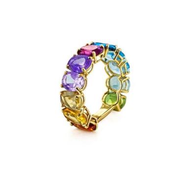 Imagem de Anel em Ouro 18k com Pedras Naturais Brasileiras - Joia Exclusiva - Ju