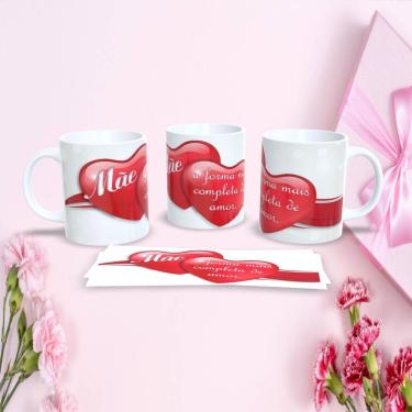 Imagem de Caneca de Porcelana Mães Estampa 78 para Presente Dia das Mães 325ML Decorada Apta micr...