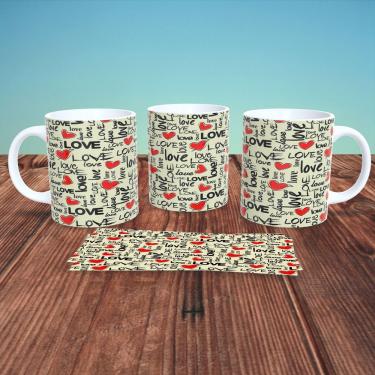 Imagem de Caneca de Porcelana Casal Decorada 9 para Café e Chá Personalizada com Estampa Temática...